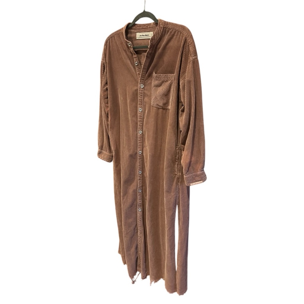 NWT FREE PEOPLE Cord Market Dress Duster Maxi Dusty Rose XS - Picture 4 of 16